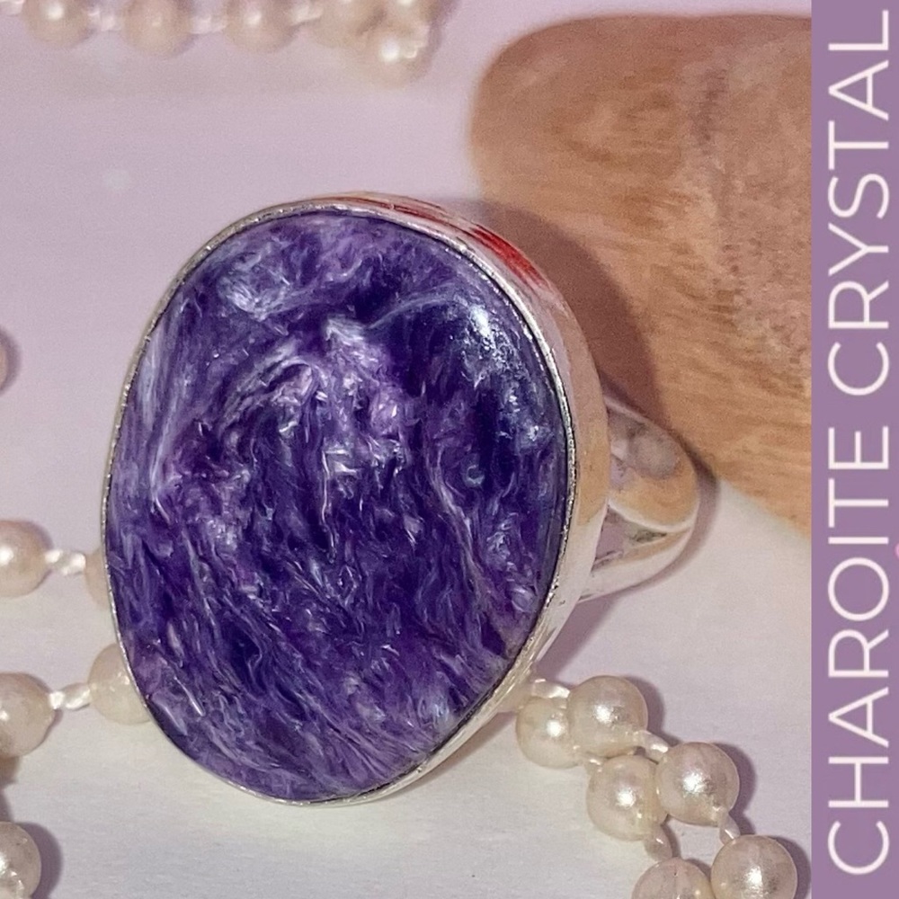 🟣 Exquisite Charoite Gemstone Handmade Ring
